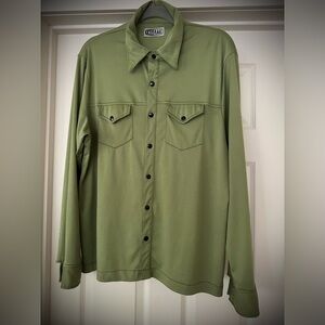 Vintage TAG RAG USA Green Polyester Shirt, L